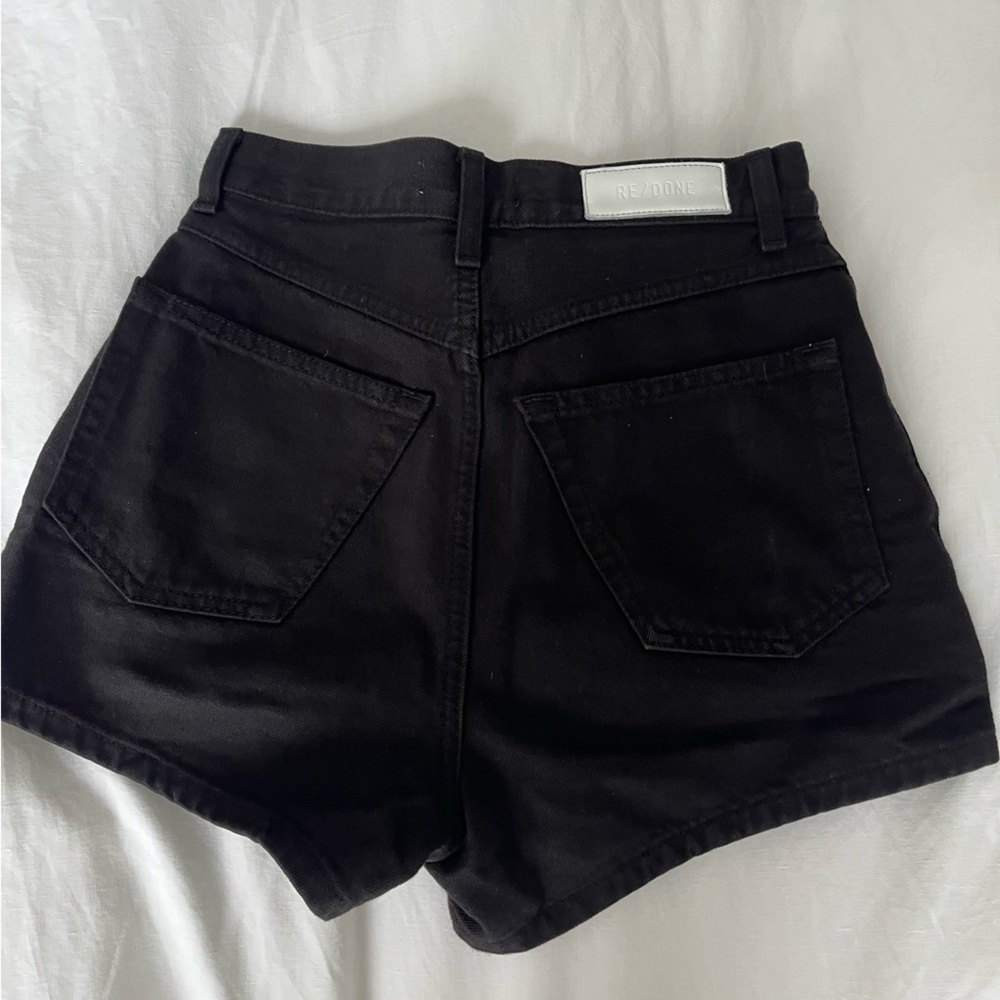 Re/Done High Rise Clean Hem Black Shorts in Women's Size 25